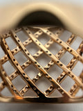 "Basketweave" Rose gold ring with diamonds by Kupfer Design