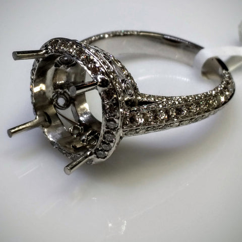 Danhov Couture Engagement Ring in 18kt White Gold by Danhov Couture (Mounting ONLY) - Kupfer Jewelry - 1